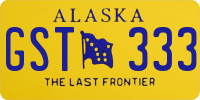 AK license plate GST333