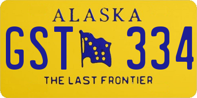 AK license plate GST334