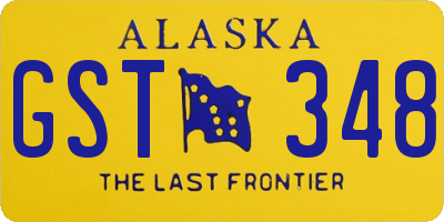 AK license plate GST348