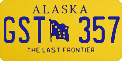 AK license plate GST357