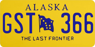 AK license plate GST366