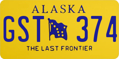 AK license plate GST374