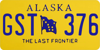 AK license plate GST376