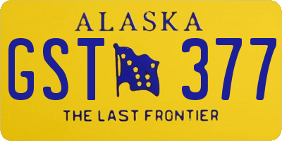 AK license plate GST377