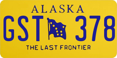 AK license plate GST378