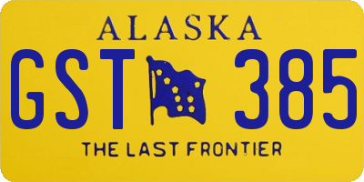AK license plate GST385