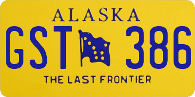 AK license plate GST386