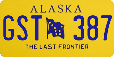 AK license plate GST387