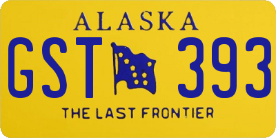 AK license plate GST393