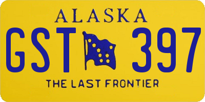 AK license plate GST397