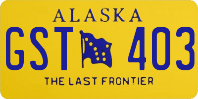 AK license plate GST403