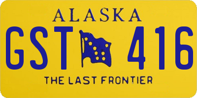 AK license plate GST416