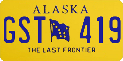 AK license plate GST419