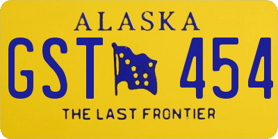 AK license plate GST454