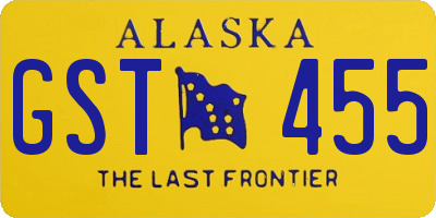 AK license plate GST455