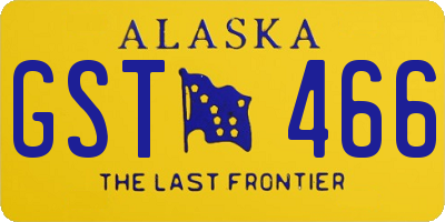 AK license plate GST466