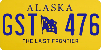 AK license plate GST476