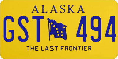 AK license plate GST494