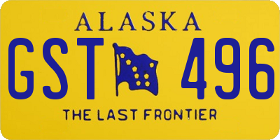 AK license plate GST496