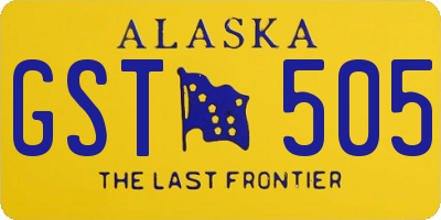 AK license plate GST505