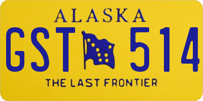 AK license plate GST514