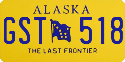 AK license plate GST518