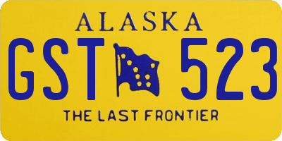 AK license plate GST523