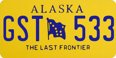 AK license plate GST533