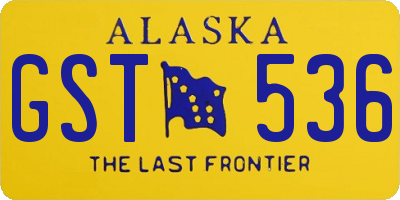 AK license plate GST536