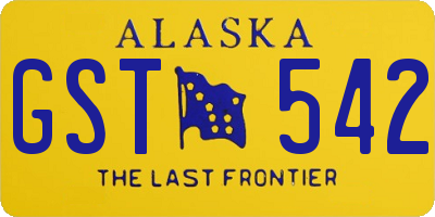 AK license plate GST542