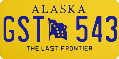 AK license plate GST543