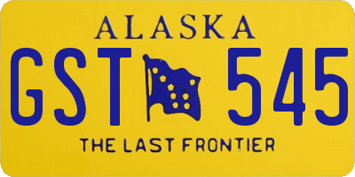 AK license plate GST545