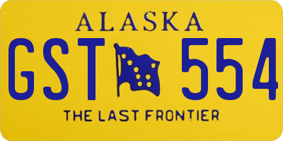 AK license plate GST554