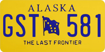 AK license plate GST581