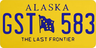 AK license plate GST583