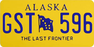 AK license plate GST596