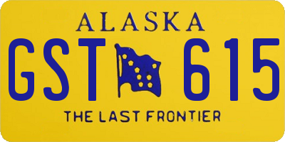 AK license plate GST615