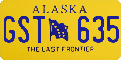 AK license plate GST635