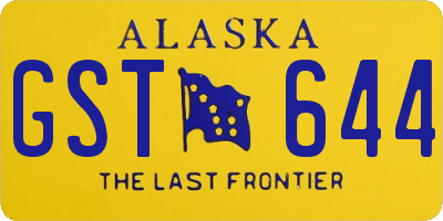 AK license plate GST644