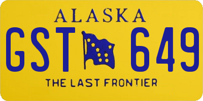 AK license plate GST649