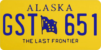 AK license plate GST651