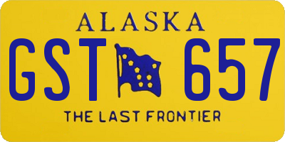AK license plate GST657