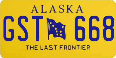 AK license plate GST668