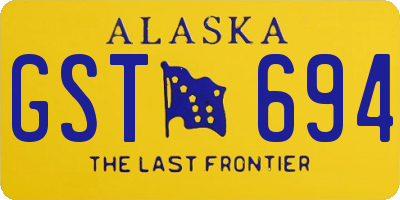 AK license plate GST694
