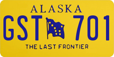 AK license plate GST701