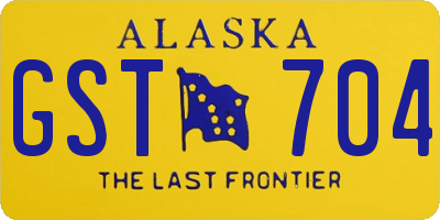 AK license plate GST704