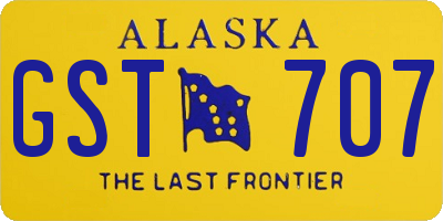 AK license plate GST707