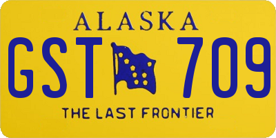 AK license plate GST709