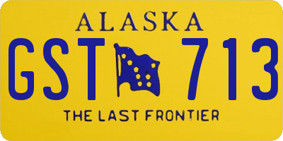 AK license plate GST713