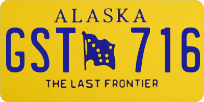 AK license plate GST716